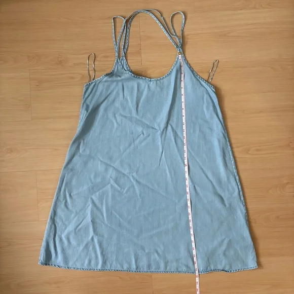 Twik Simons Light Denim Tank Dress Size L Racerback A-Line Knee Length - Picture 6 of 11
